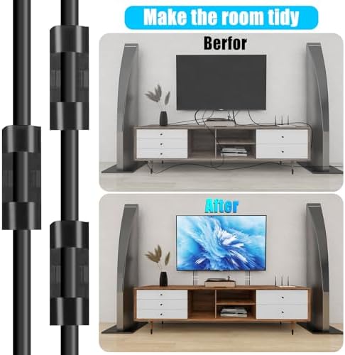XHF 50pcs Medium Self Adhesive Cable Clips Black,Wire Clips Cable Management Wire Organizer Cord Holder for Under Desk, Car, Wall, TV PC Ethernet Cable