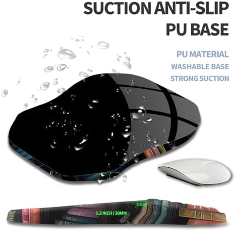 Ergonomic Raised Mouse Pad Wrist Support with Bilateral Slope Memory Foam Mousepad for Wrist Rest and Carpal Tunnel Pain Relief 11.8x7.9〃Bookshelf