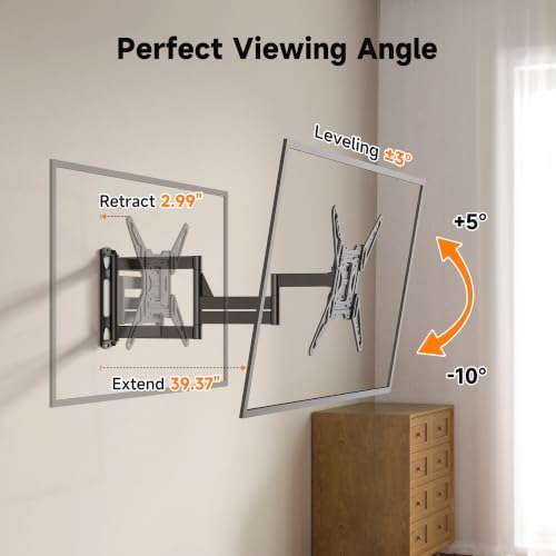 XINLEI Long Arm TV Wall Mount for Most 26-65 Inch TVs 40” Extension