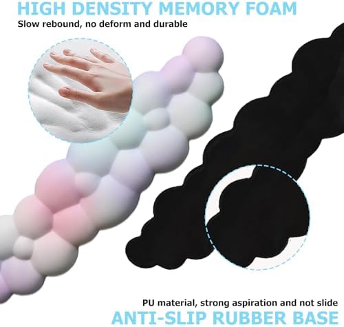 Cloud Wrist Rest Keyboard, Ergonomic Keyboard Wrist Rest Pad Set, Rainbow