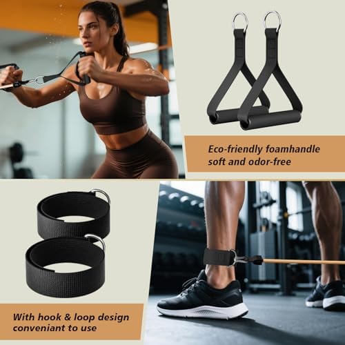 WHATAFIT Resistance Bands with Handles, 150 lb Exercise Bands Set