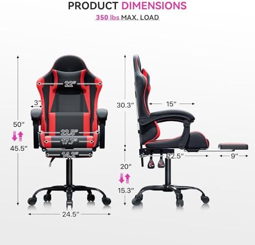 Gaming Chair, Racing Style Computer Gamer Chair, Red