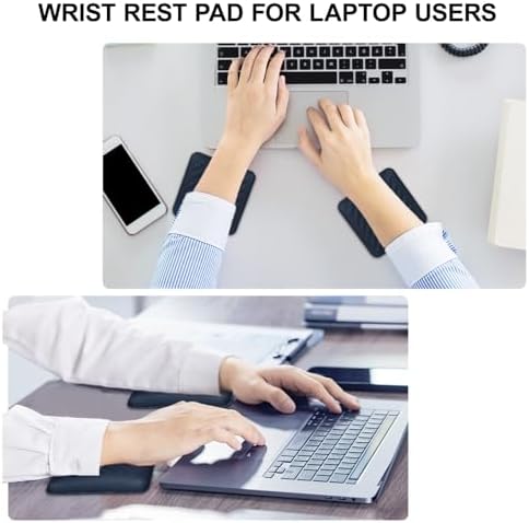 MOSISO 2 Pcs Ergonomic Memory Foam Wrist Rest for Laptop, Black