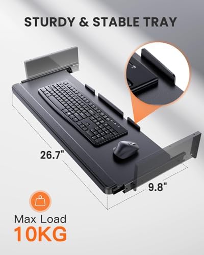 ErGear Electric Standing Desk with Keyboard Tray, 55x28 Inches Adjustable Height Sit Stand Up Desk, Home Office Desk Computer Workstation, Black