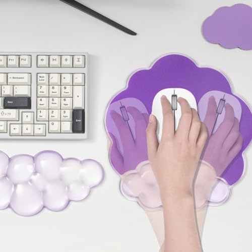 3 in 1 Cloud Keyboard Wrist Rest, Ergonomic Gel Wrist Support Pad for Desk