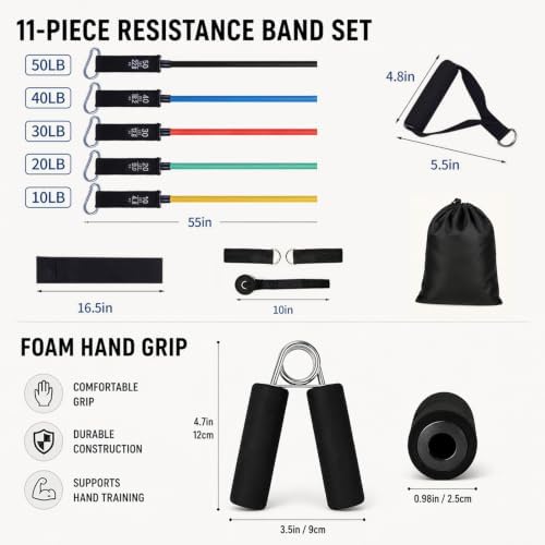 Home Workout Equipment - Resistance Band Handles - Hand Grip Strengthener