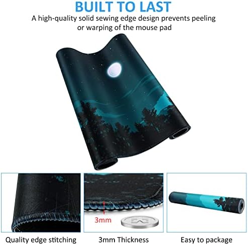iCasso Extended Gaming Mouse Pad 35.4x15.7in Desk Pad,Silent Night