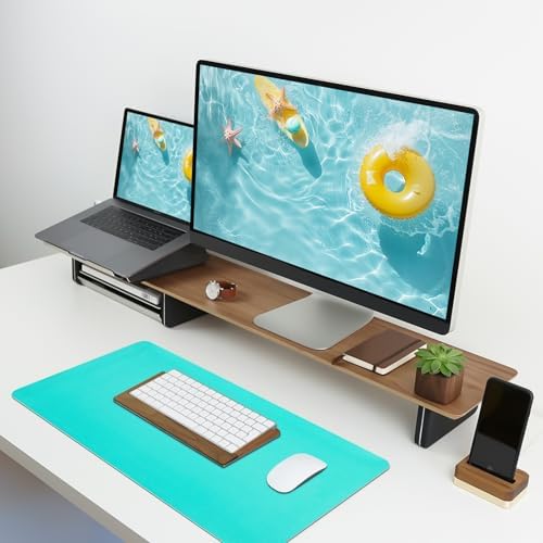 Leather Desk Pad Mat, Green Desk Mat, 23.6" x 13.7"