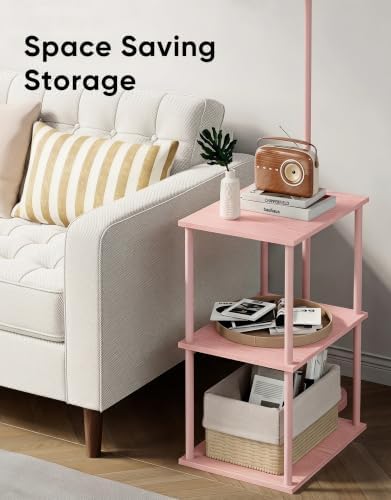 Floor Lamp with Table 2-Pack, Nightstands End Side Table for Living Room