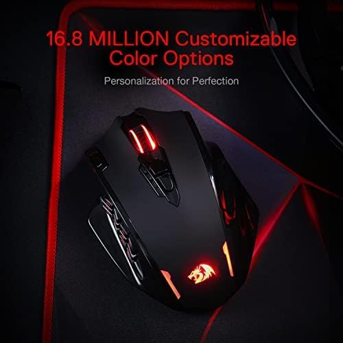 Redragon M913 Wireless RGB MMO Gaming Mouse 16000 DPI Remapping Keys