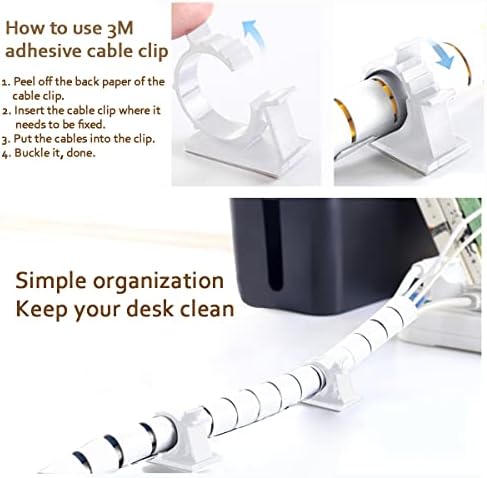 White Cable Management Sleeves 2 PCS Cord Protectors for USB Cable Power Audio Video Wire Cables - Protect Cats Dogs Pets from Chewing Cords