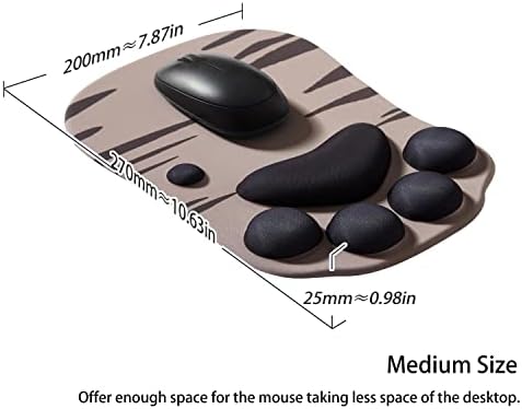 Mouse Pad Cat Paw, Ergonomic Mouse Mat with Wrist Support