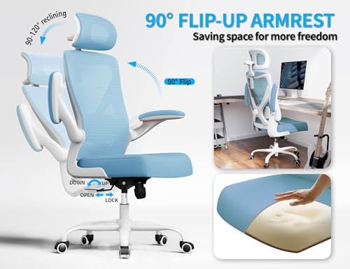 Ergonomic Office Chair: Mesh Desk Chair Comfy with Headrest& Lumbar Support