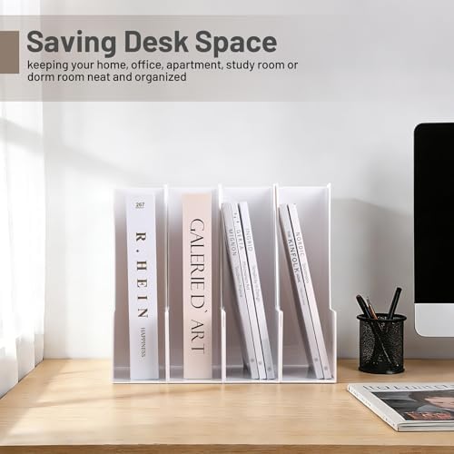 CiWiVOKi Vertical Magazine File Holder, 4 Pack, White