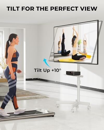 BONTEC Rolling TV Stand with Tilt,Mobile TV Stand Wheels for 23–65 Inch TVs
