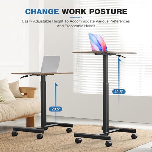 Mobile Rolling Desk, Small Standing Desk with Wheels
