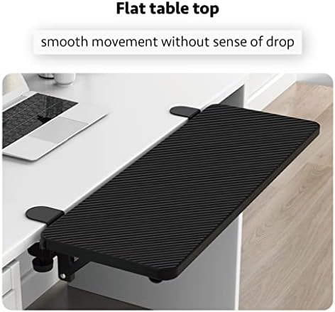 Ergonomics Desk Extender Tray, Suitable for Office. Foldable, Punch-Free Clamp on.Computer Keyborad Tray, Desk Extension Board.(25.2"*9.45"(64cm*24cm), Carbon)