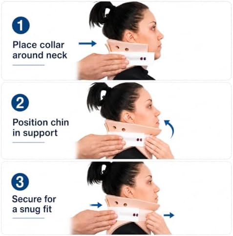 3 1/4 inch Philadelphia Rigid Cervical Collar with Neck Support Foam Lightweight Soft Brace for Men and Women (Large)