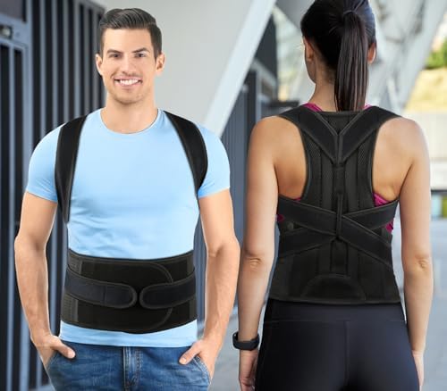 Posture Corrector for Men and Women - Back Brace Full Back Support Straightener for Hunchback - Upper and Lower Lumbar to Relieve,Medium(29-33 Inches)
