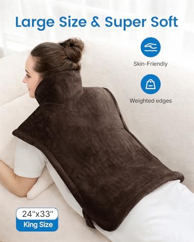 RENPHO Electric Heating Pad for Back, Neck & Shoulders, Gifts for Him Her