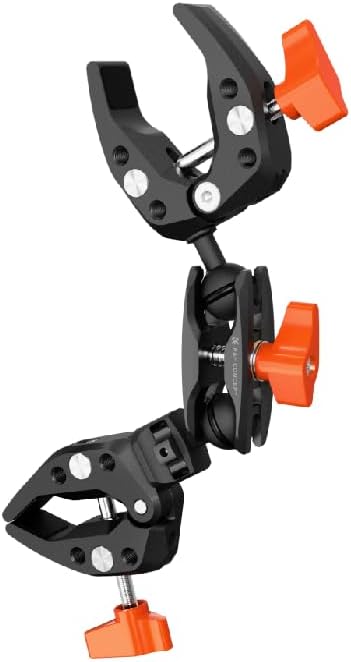 K&F CONCEPT Double Super Clamp Camera Mount with 1/4" Threads Metal Clamp