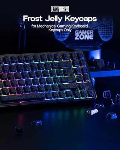 EPOMAKER Frost Jelly Keycaps Set, 126 Keys Forged Carbon Fiber Keycaps