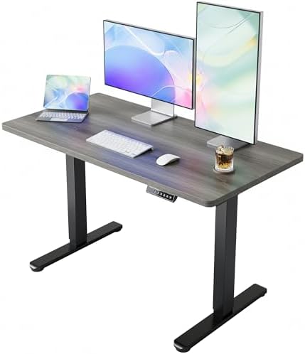 HUANUO 43x24 Inch Electric Standing Desk, Height Adjustable, Grey