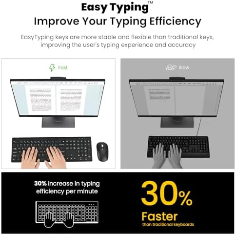 cimetech Full Size Wireless Keyboard and Mouse Combo - Grey