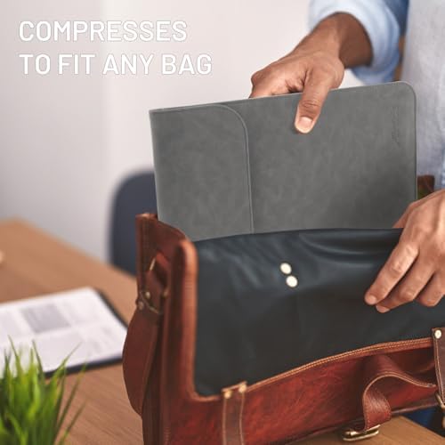 Allinside 13 inch Laptop Sleeve Case for MacBook Neo A18 Pro/MacBook Air 13 2018-2026/MacBook Pro 13 2016-2022, Waterproof PU Suede Leather Laptop Sleeve Bag Protective Vertical Case Cover, Gray
