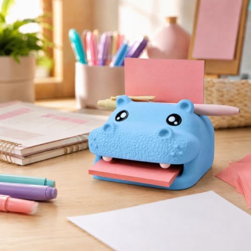 Cow Note Toad Desk Organizer Sticky Note Holder, with 3 Writing Guides