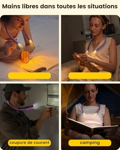 Glocusent Neck Book Light, Rechargeable Neck Lights for Crafts Reading