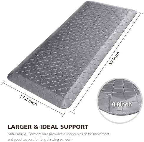 HappyTrends Kitchen Floor Mat - 4/5 Inch Thick Anti-Fatigue Kitchen Rug