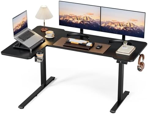 Acrolix L Shaped Electric Standing Desk,59x40 Reversible,Black