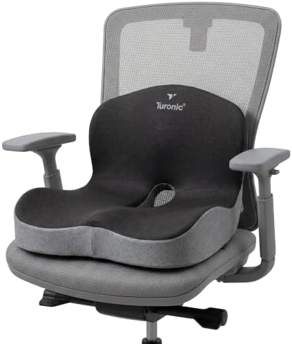 Turonic SC1 Ergonomic Memory Foam Seat Cushion – Non-Slip Office Chair Pad