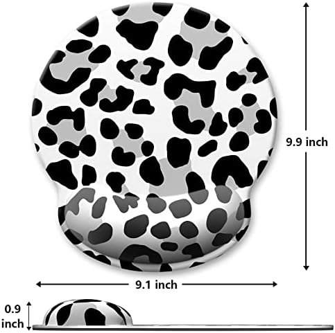 Ergonomic Mouse Pad with Wrist Support, White Leopard Memory Foam Wrist Rest Mouse Pads, Cute Computer Laptop Office Accessories Decor, Pain Relief Mousepad for Work Gaming Women Girls
