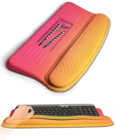 Ergonomic Wave Wrist Rest with Keyboard Stand, Cushioned Palm Rest, Comfortable Integrated Memory Foam for Natural Typing and Relieve Wrist Pain, Sunrise Morning Light