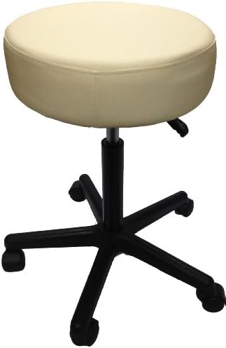 Adjustable Rolling Pneumatic Stool for Massage Tables, Examination Tables and Physician's Office Use by Therabuilt®(Creme)
