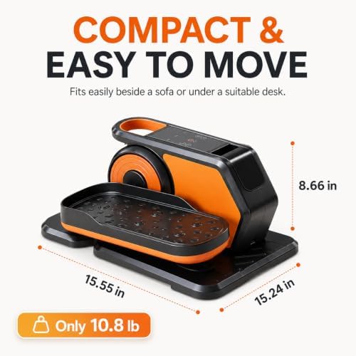 HealSmart Under Desk Elliptical for Seniors, 12-Speed, Remote Control