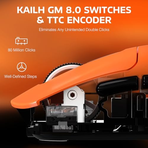 ATTACK SHARK X3 49g Ultra-Lightweight Wireless Gaming Mouse, Orange&Tape