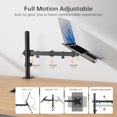 Afaloona 2-in-1 Monitor & Laptop Stand for 13-32" Monitor or 11-17" Laptop