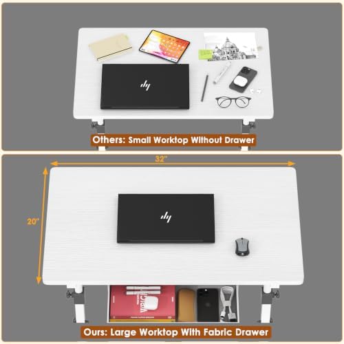 Large Adjustable Height Standing Desk With Wheel, Rolling Sit to Stand Desk