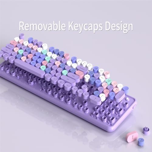 Colorful Wireless Keyboard and Mouse Combos, Purple Colorful