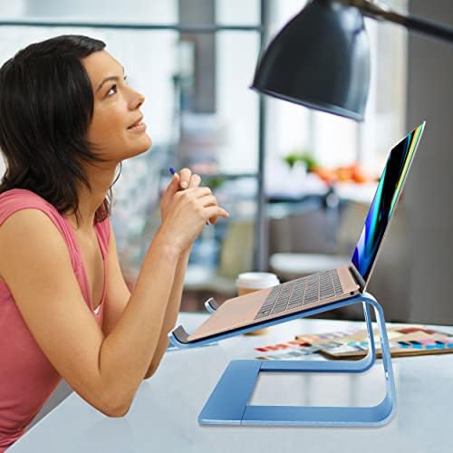 Laptop Stand,Ergonomic Aluminum Laptop Mount Computer Stand,Detachable Laptop Riser,Notebook Holder Stand,All 10-17.3" Laptops (Sky Blue)