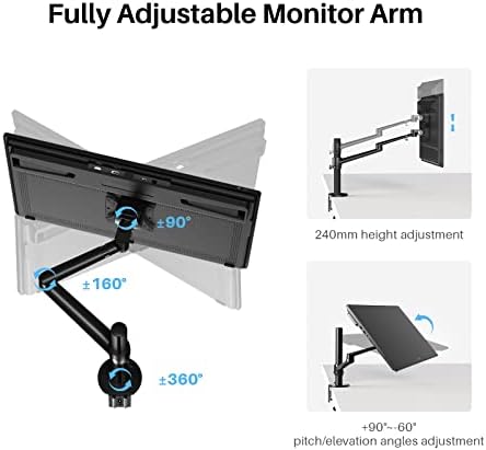 HUION ST410 Single Monitor Arm for Screens up to 32 Inch