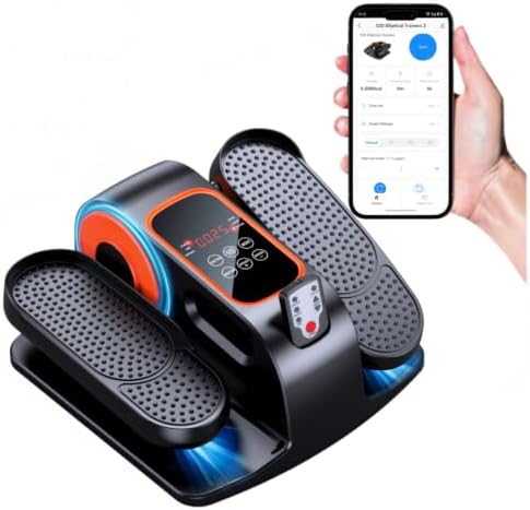 Under Desk Elliptical, Elliptical Leg Exerciser for Seniors, Home Portable Elliptical with Remote Control and 12 Adjustable Speeds, Electric Seated Pedal Exerciser