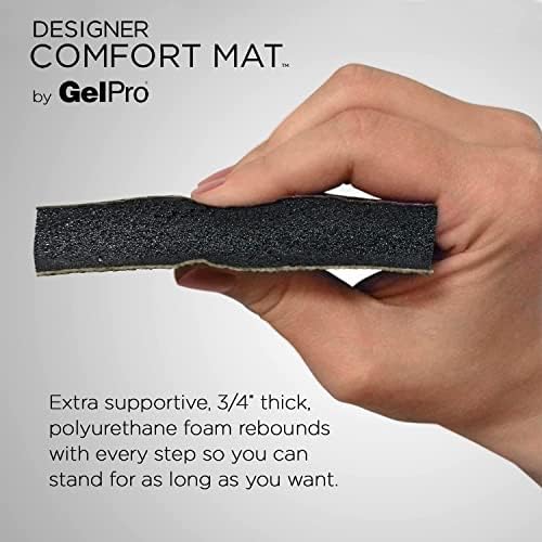 NewLife by GelPro Anti-Fatigue Designer Comfort Kitchen Floor Mat, 20x32”, Grasscloth Khaki Stain Resistant Surface with 3/4” Thick Ergo-Foam Core for Health and Wellness