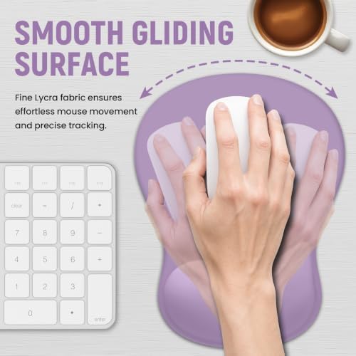 Ergonomic Mouse Pad with Wrist Rest, Gel Wrist Support, Purple