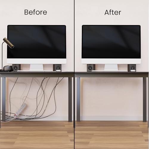 EVEO Under Desk Cable Management Kit (6 Units)-Cable Management Cord Cover, Organizer Tray-96''JChannel 6X16 -Grey