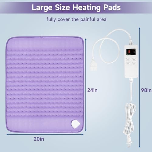 Heating Pad 20"x24" Large Heating Pad for Back Neck Shoulder Muscle Pain Period Cramps Relief, Electric Heating Pads, Mother's Day Birthday Christma s Gifts for Women