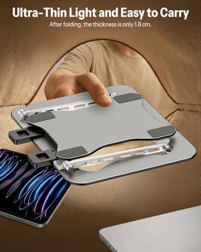 OMOTON Portable Laptop Stand, Ultra-Slim Height Adjustable Laptop Riser